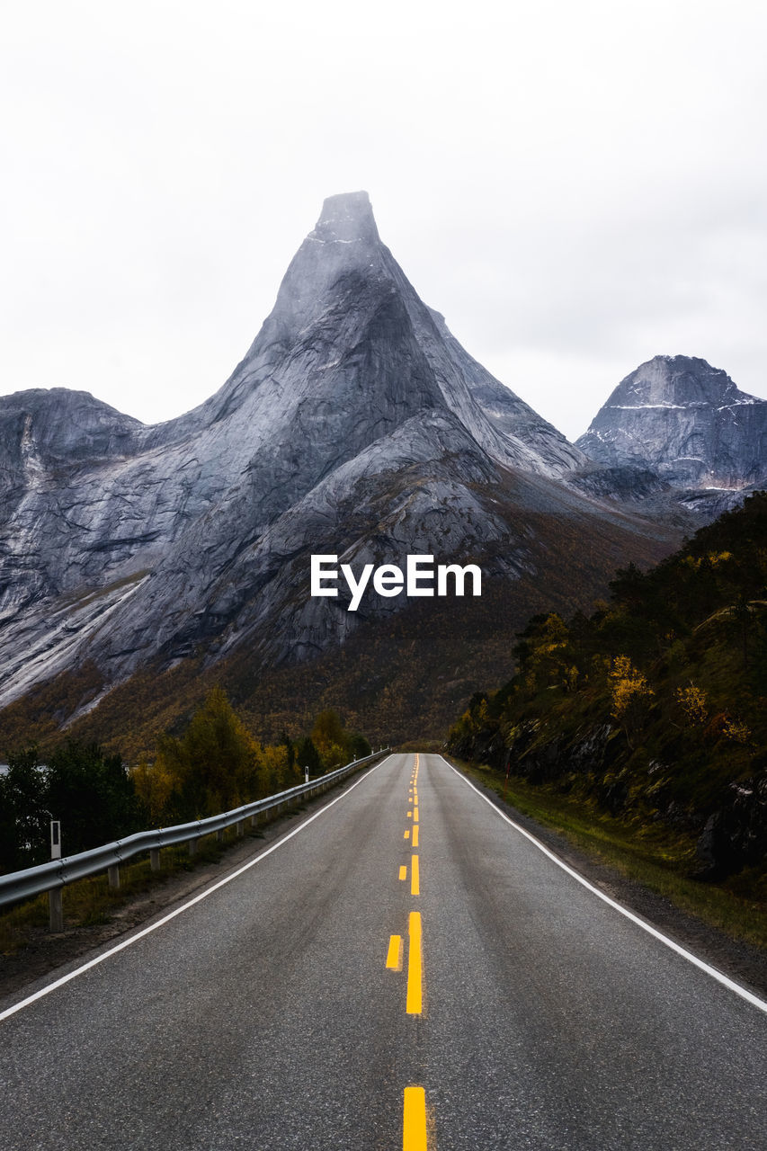 Road with epic mountain in the background 