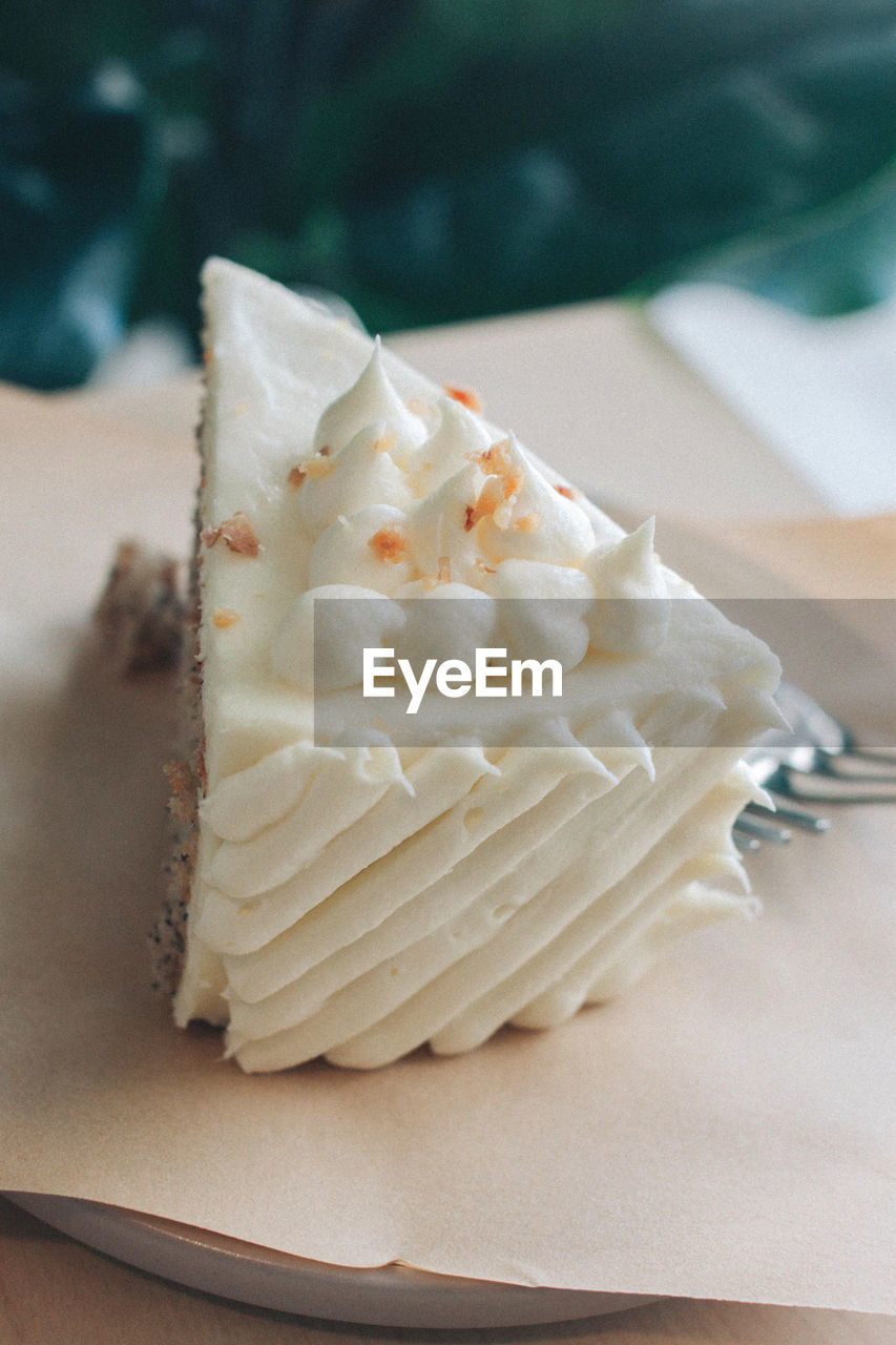 Close-up of cake on table