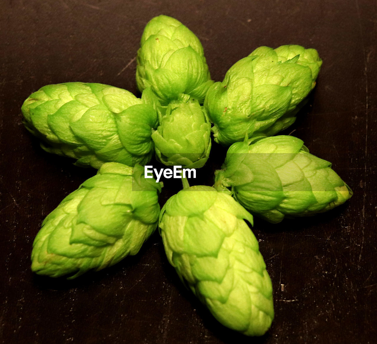 High angle view of artichoke on table