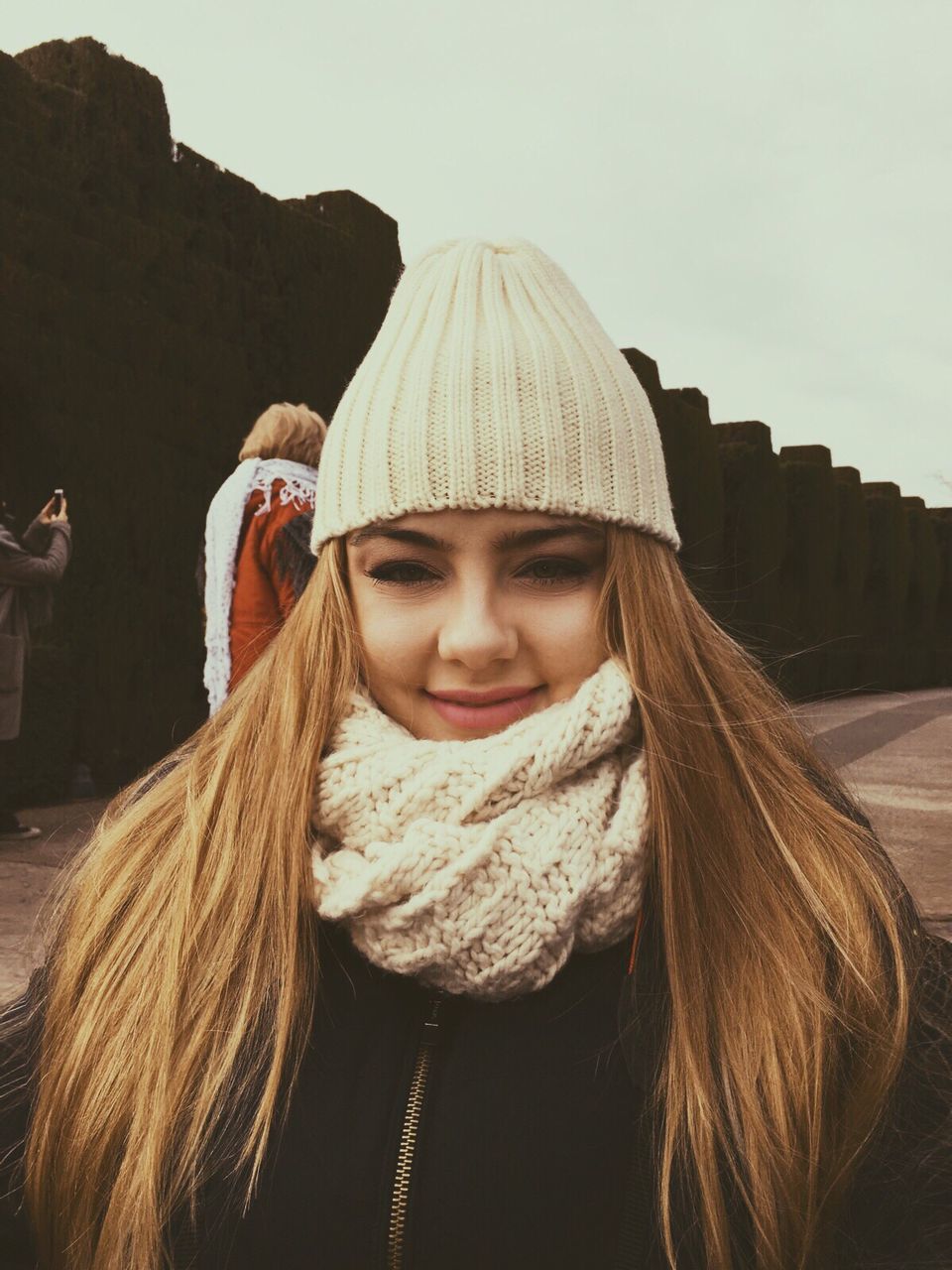 Close-up portrait of young woman at alhambra