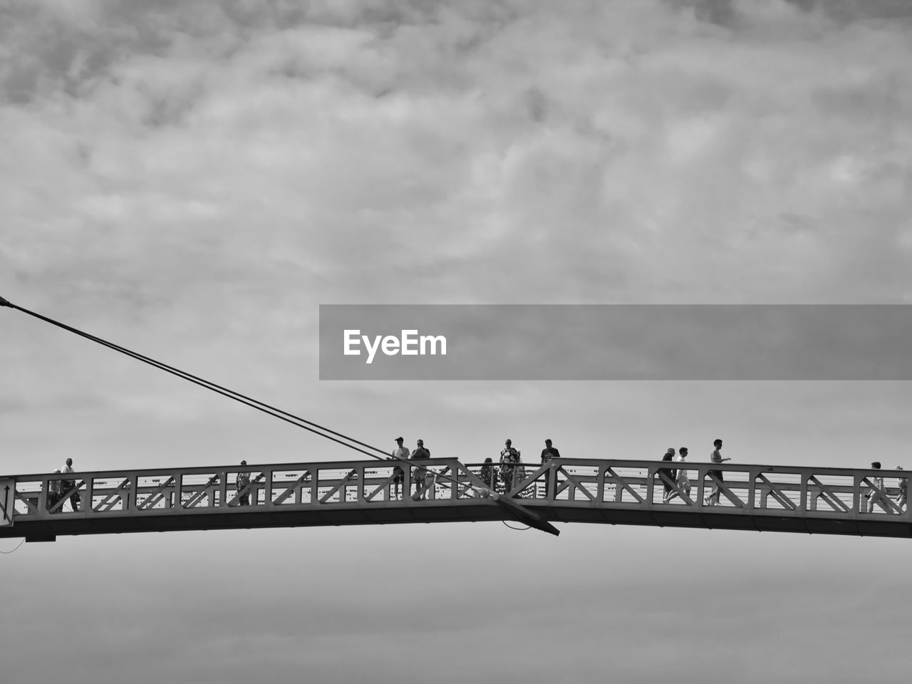 sky, architecture, bridge, built structure, cloud, black and white, nature, water, transportation, monochrome photography, monochrome, overcast, copy space, construction site, construction industry, industry, vehicle, outdoors, travel destinations, city, crane - construction machinery, day, travel, business finance and industry, line, metal, silhouette, tourism, low angle view, no people, fog, sea, business, machinery