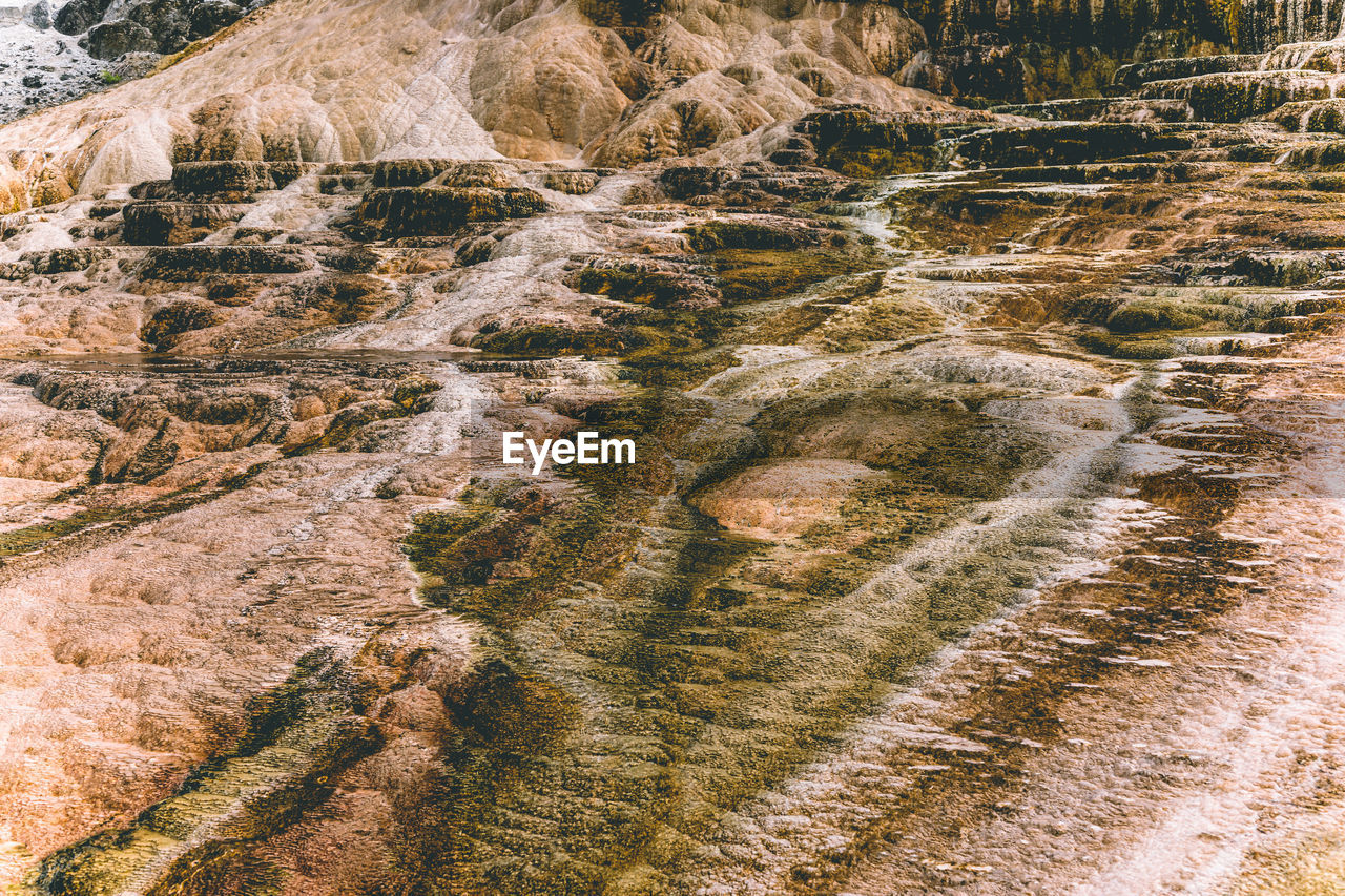 High angle view of cracked land