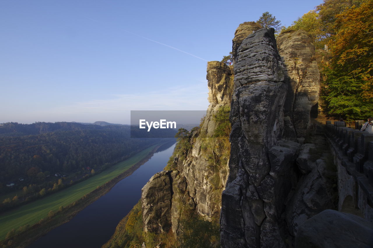 Scenic view of rock formations against sky