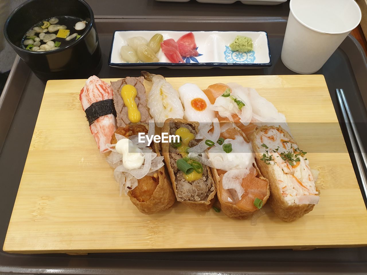 high angle view of food in plate on table