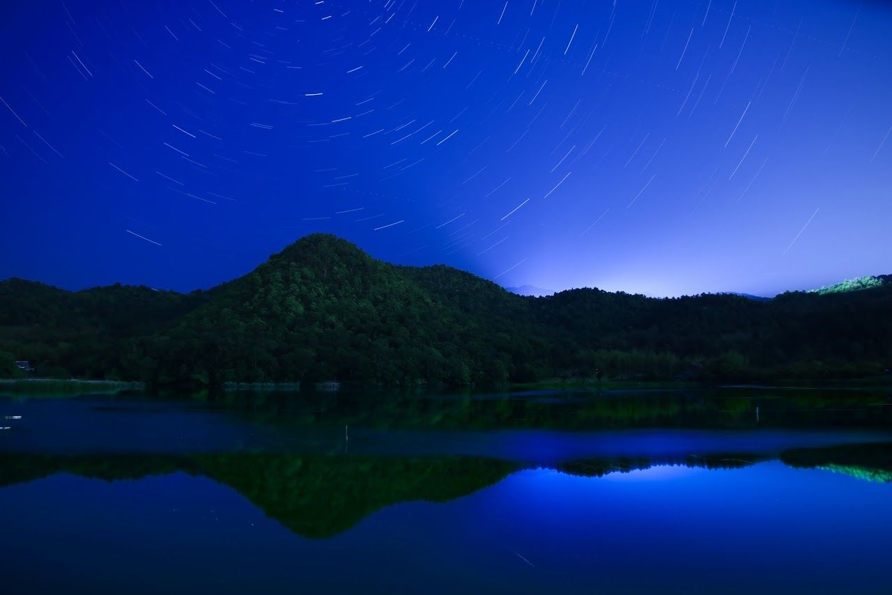 SCENIC SHOT OF CALM LAKE AT NIGHT