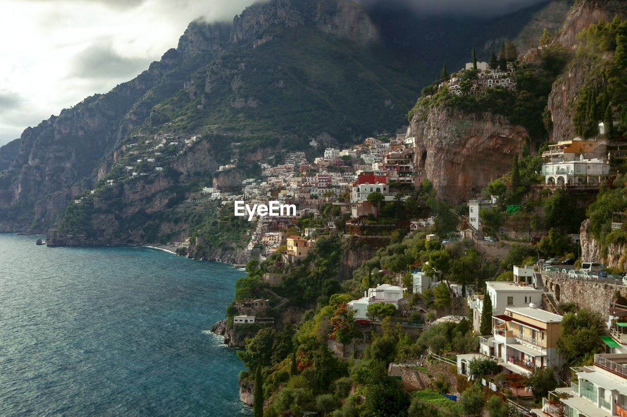 Beautiful scenic of route to positano southern italy