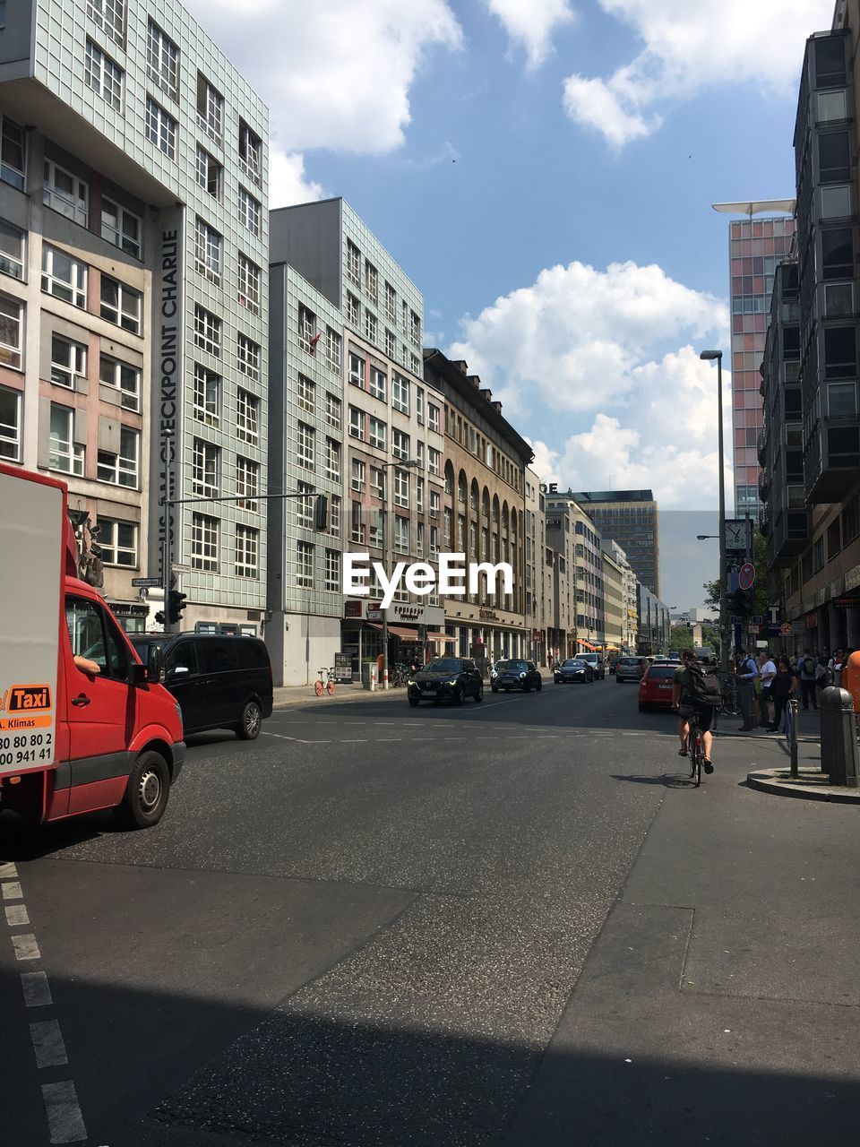 VIEW OF CITY STREET AND BUILDINGS