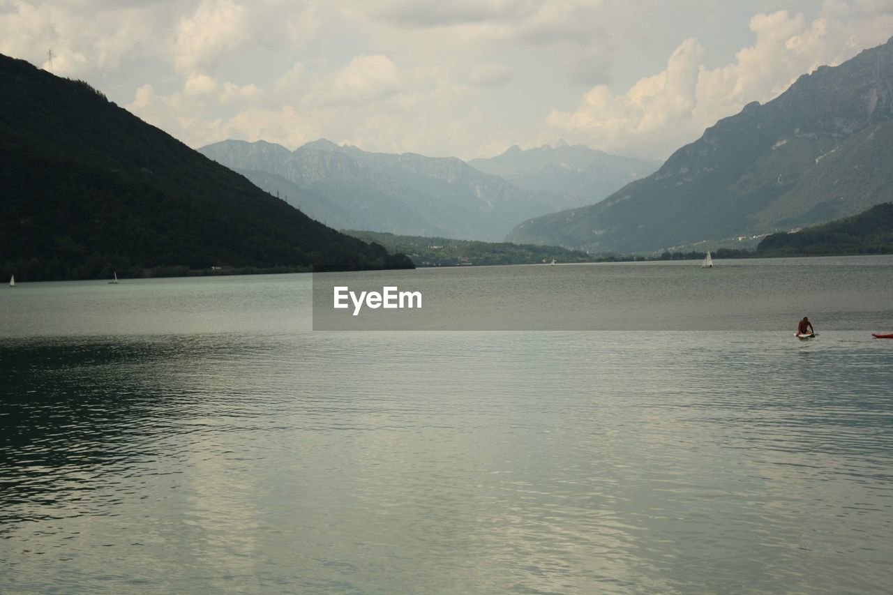 SCENIC VIEW OF LAKE AGAINST MOUNTAINS