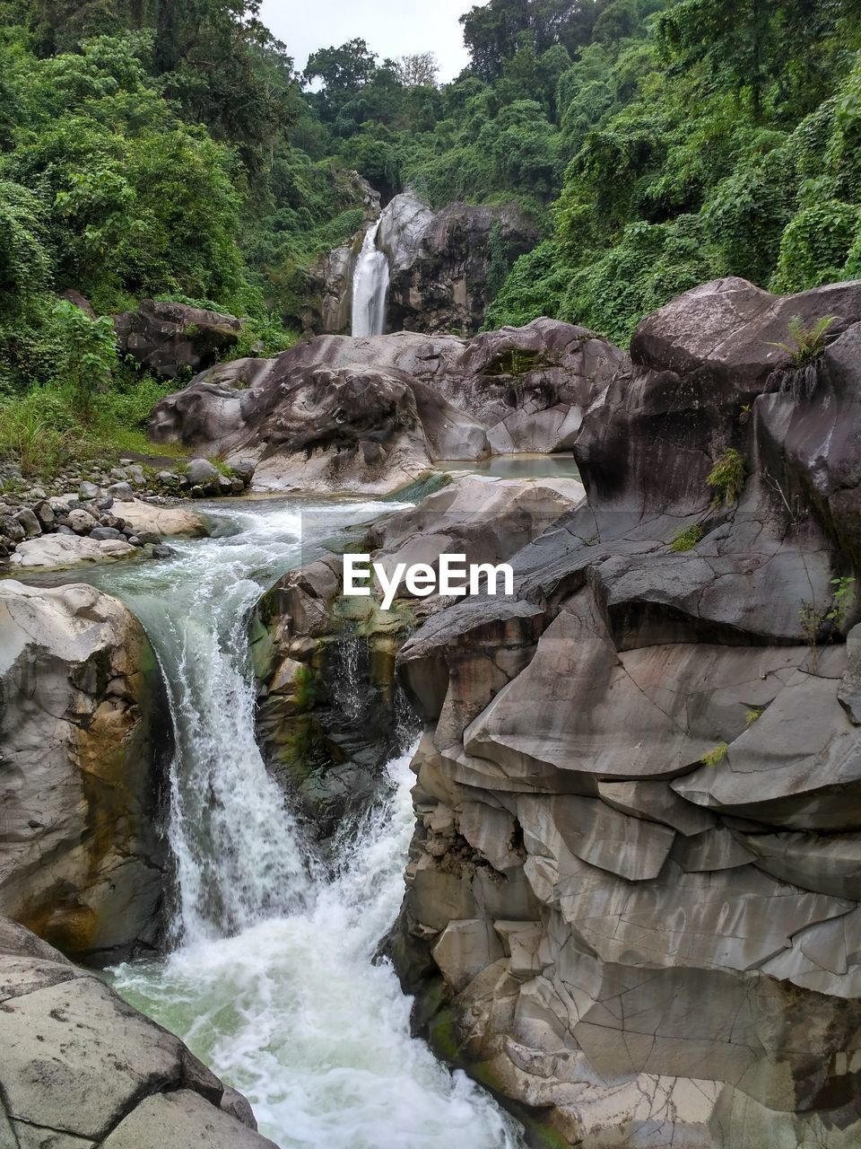 SCENIC VIEW OF WATERFALL IN STREAM