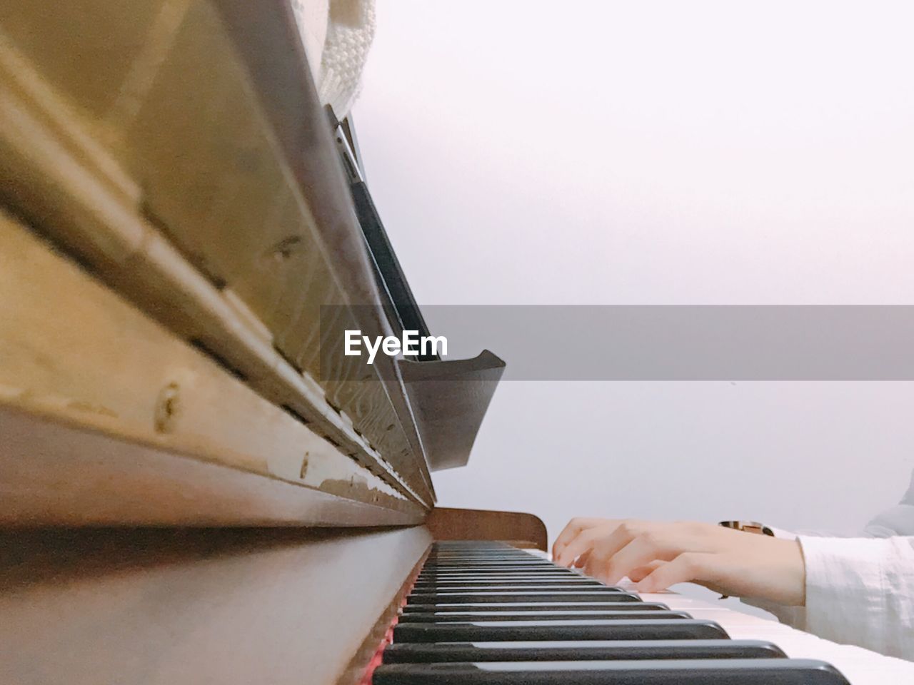 Close-up of piano playing