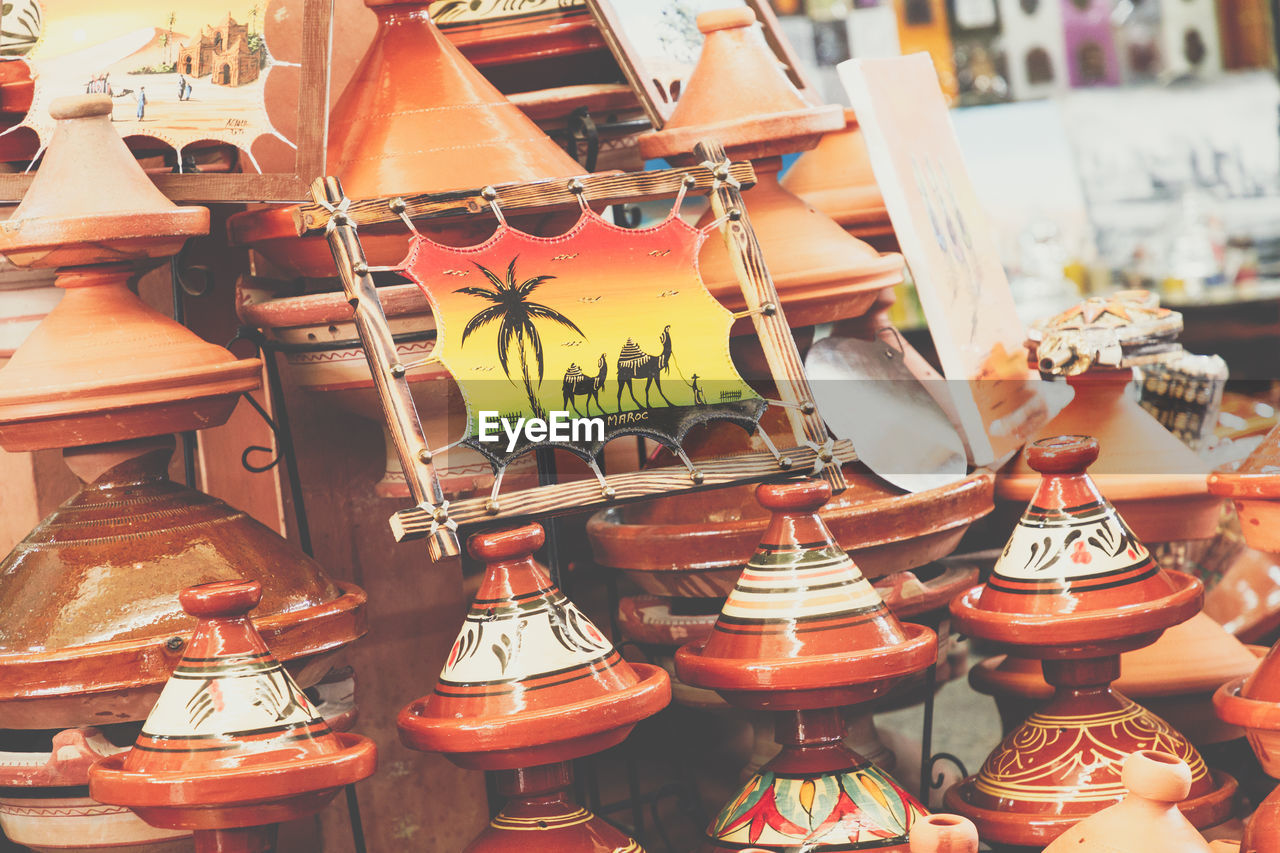 CLOSE-UP OF MARKET STALL