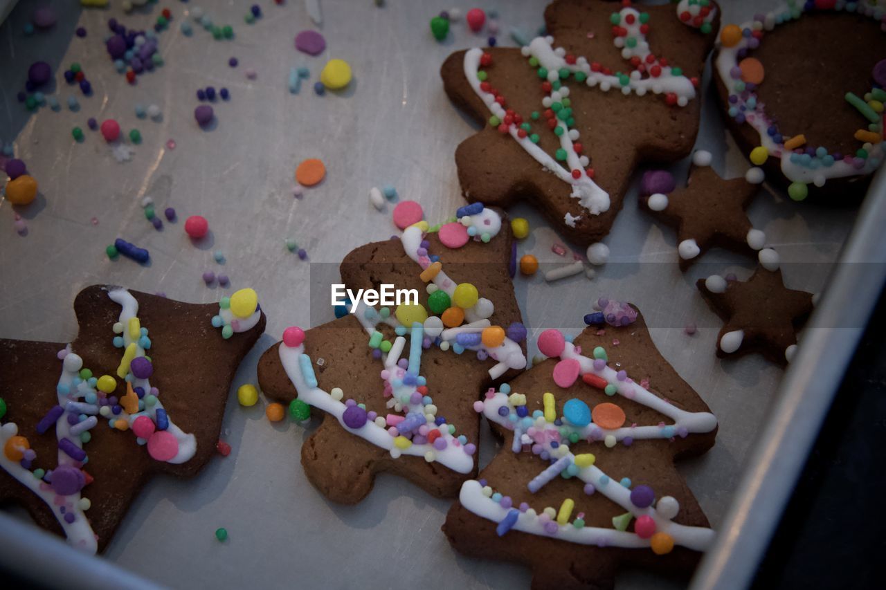 Close-up of cookies on table