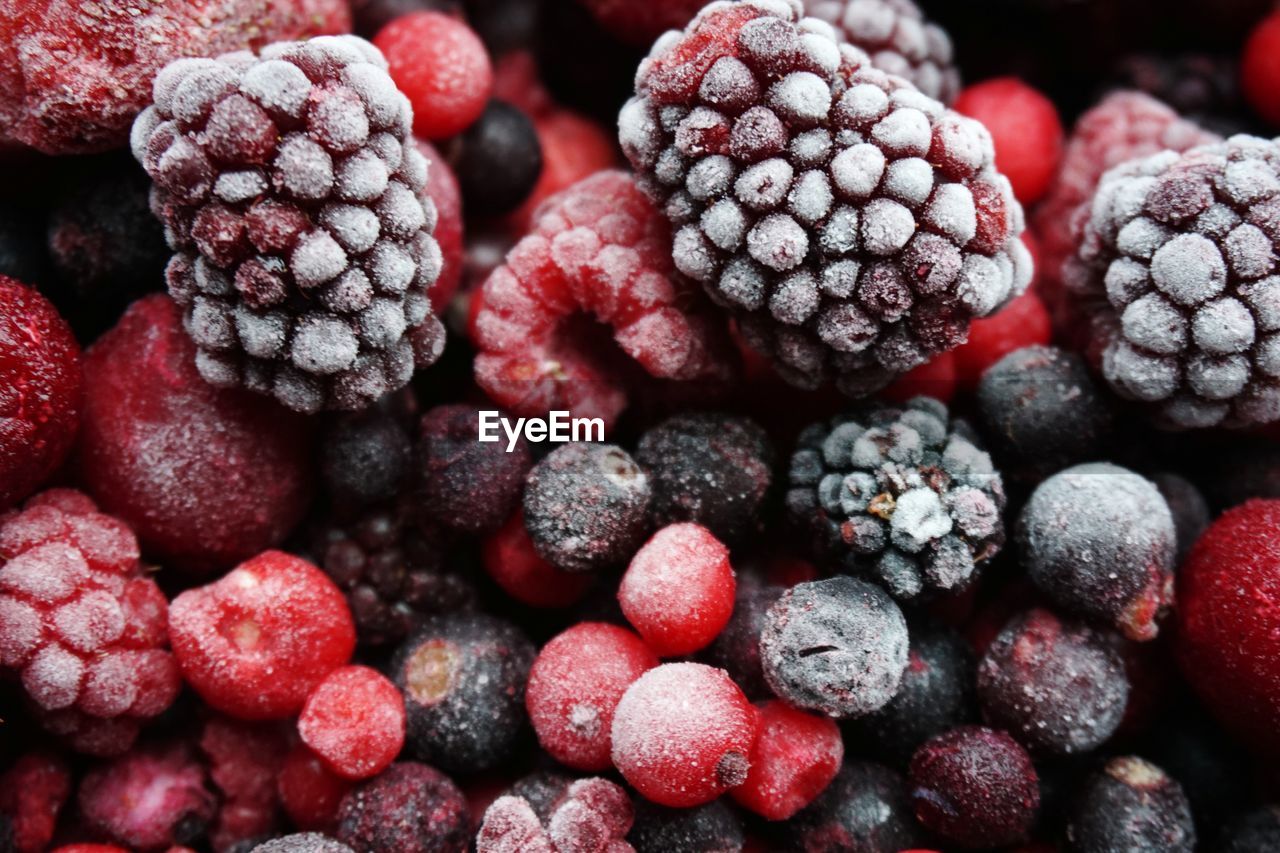 High angle view of berry fruits