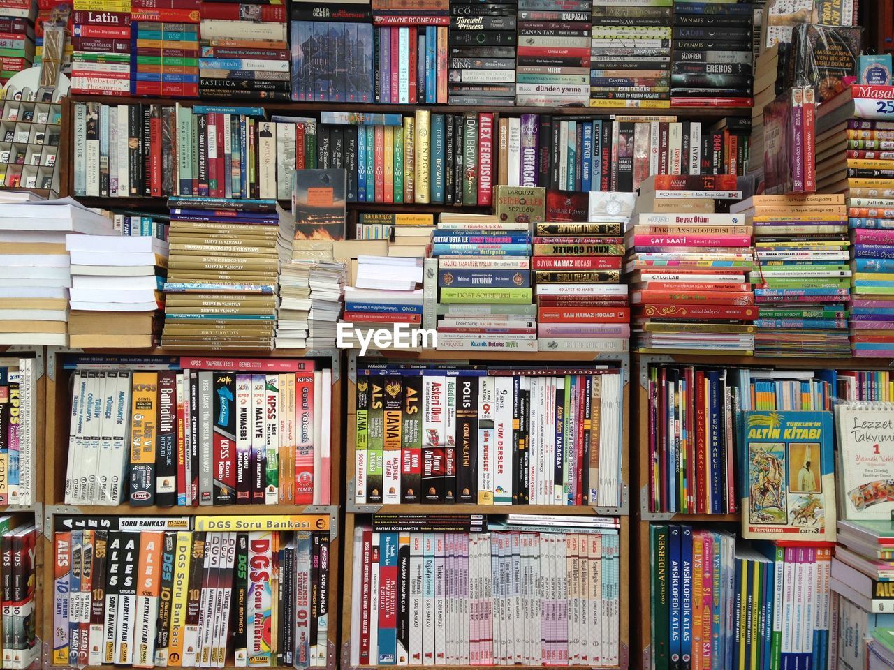 Full frame shot of old books