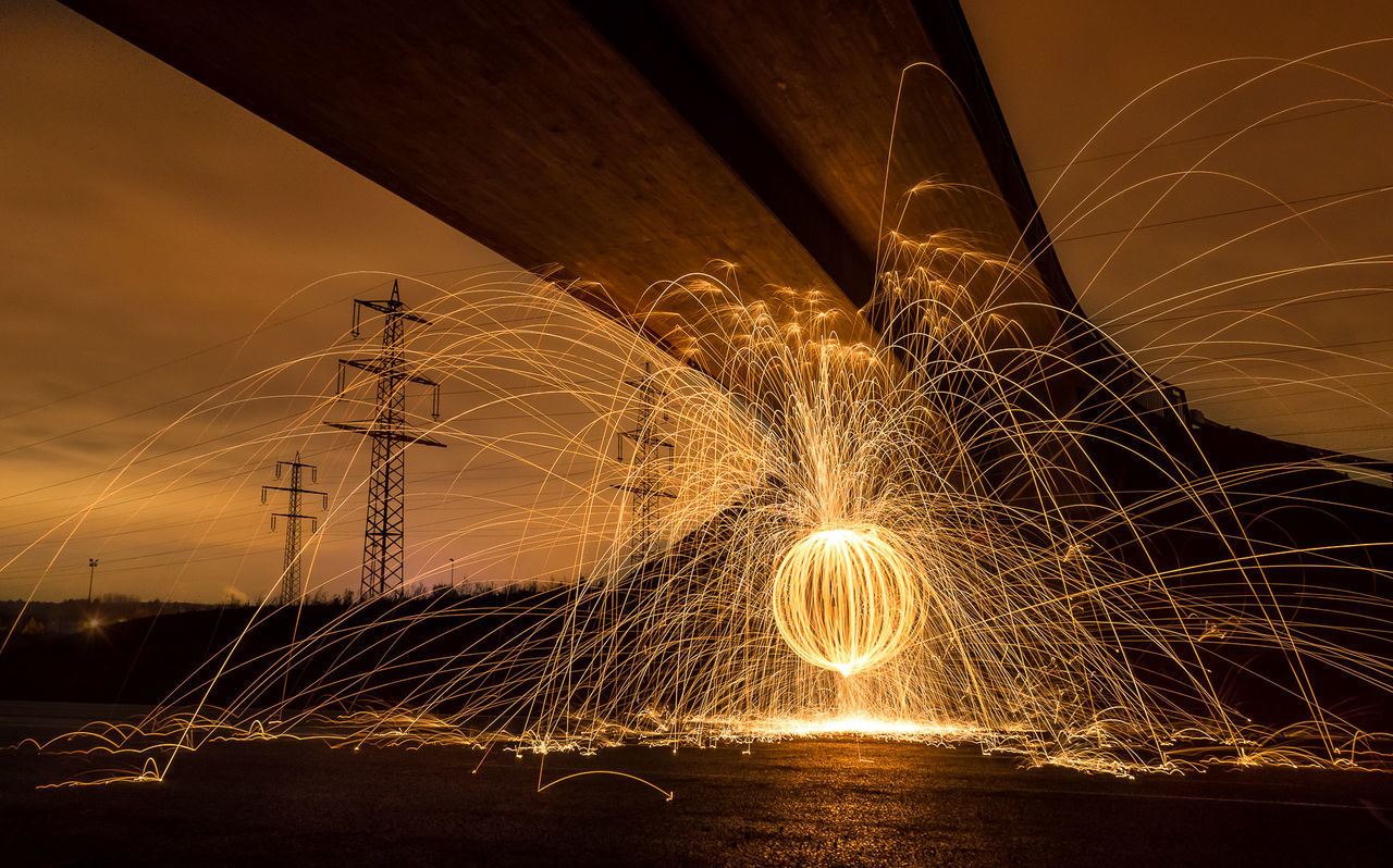 ILLUMINATED LIGHTS AT NIGHT