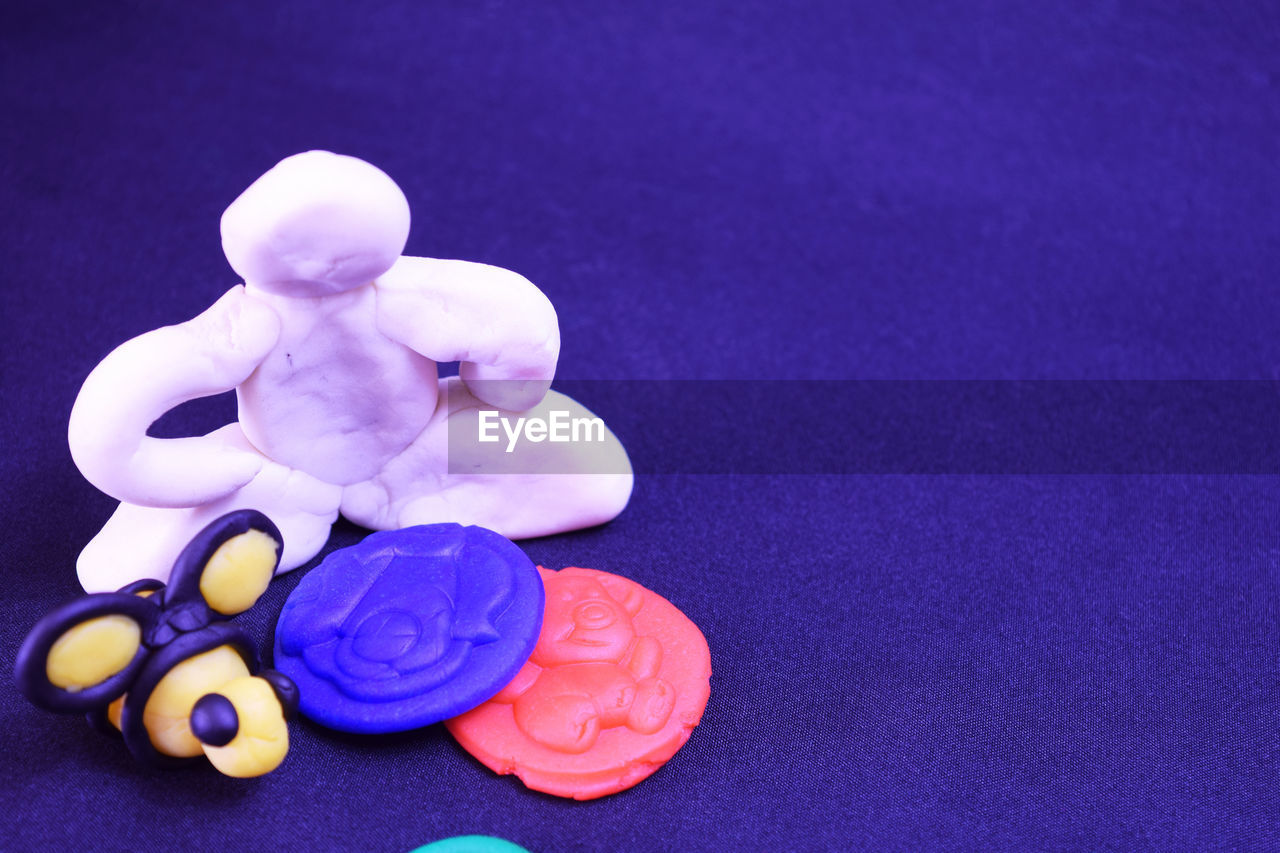 Close-up of figurines on table