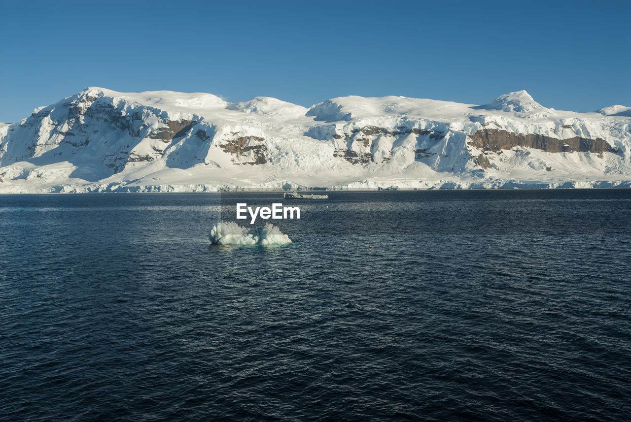 scenic view of sea and mountains against sky