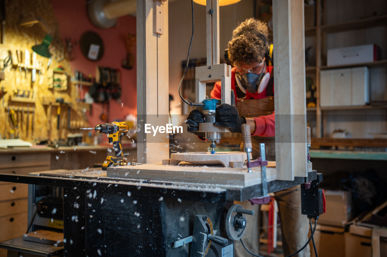 male worker working at factory