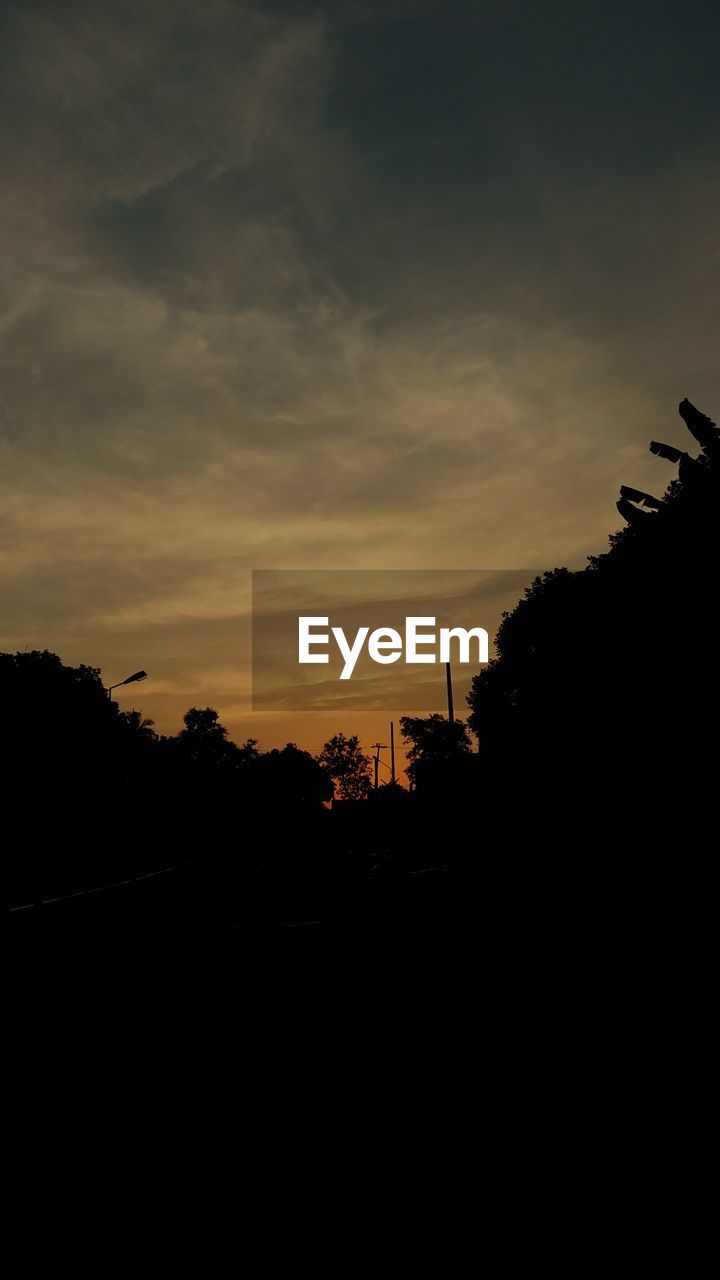 SCENIC VIEW OF SILHOUETTE TREES AGAINST SKY DURING SUNSET