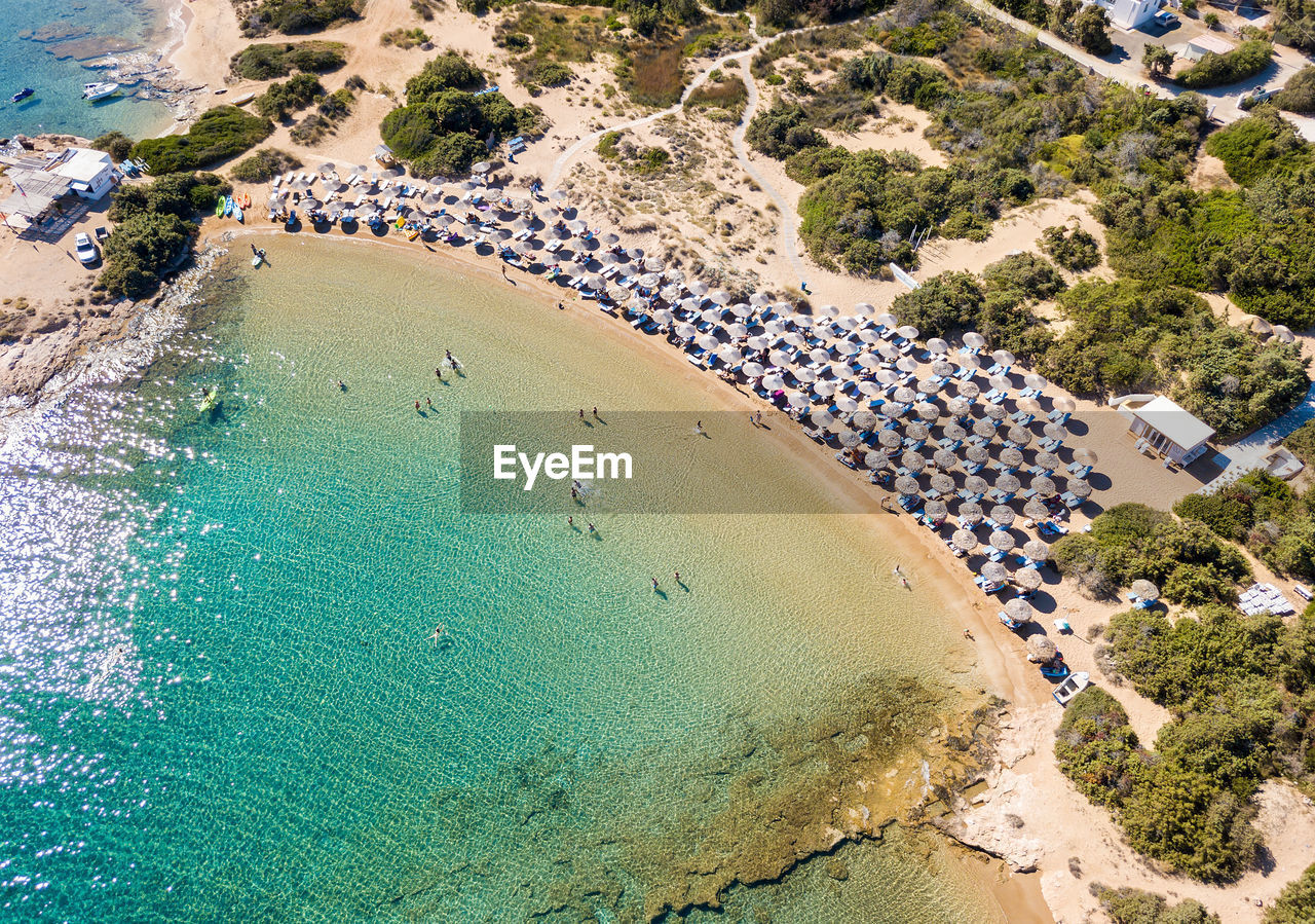 High angle view of beach