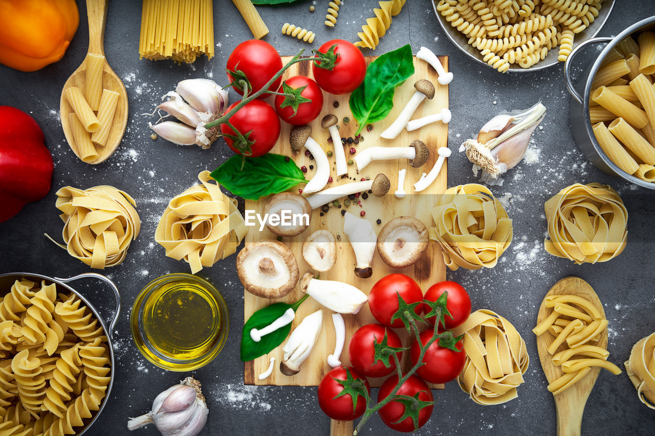 Still life of italian pasta