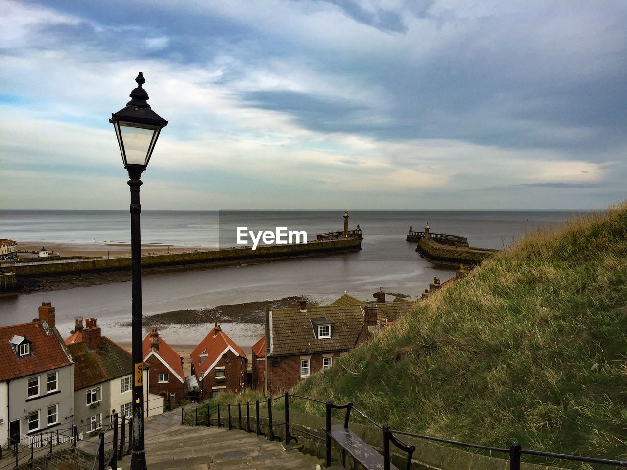 View of sea against cloudy sky