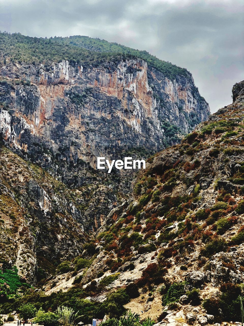 Scenic view of rocky mountains against sky