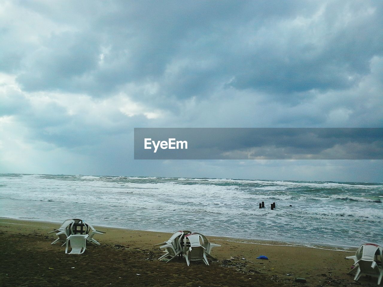 Scenic view of beach against sky