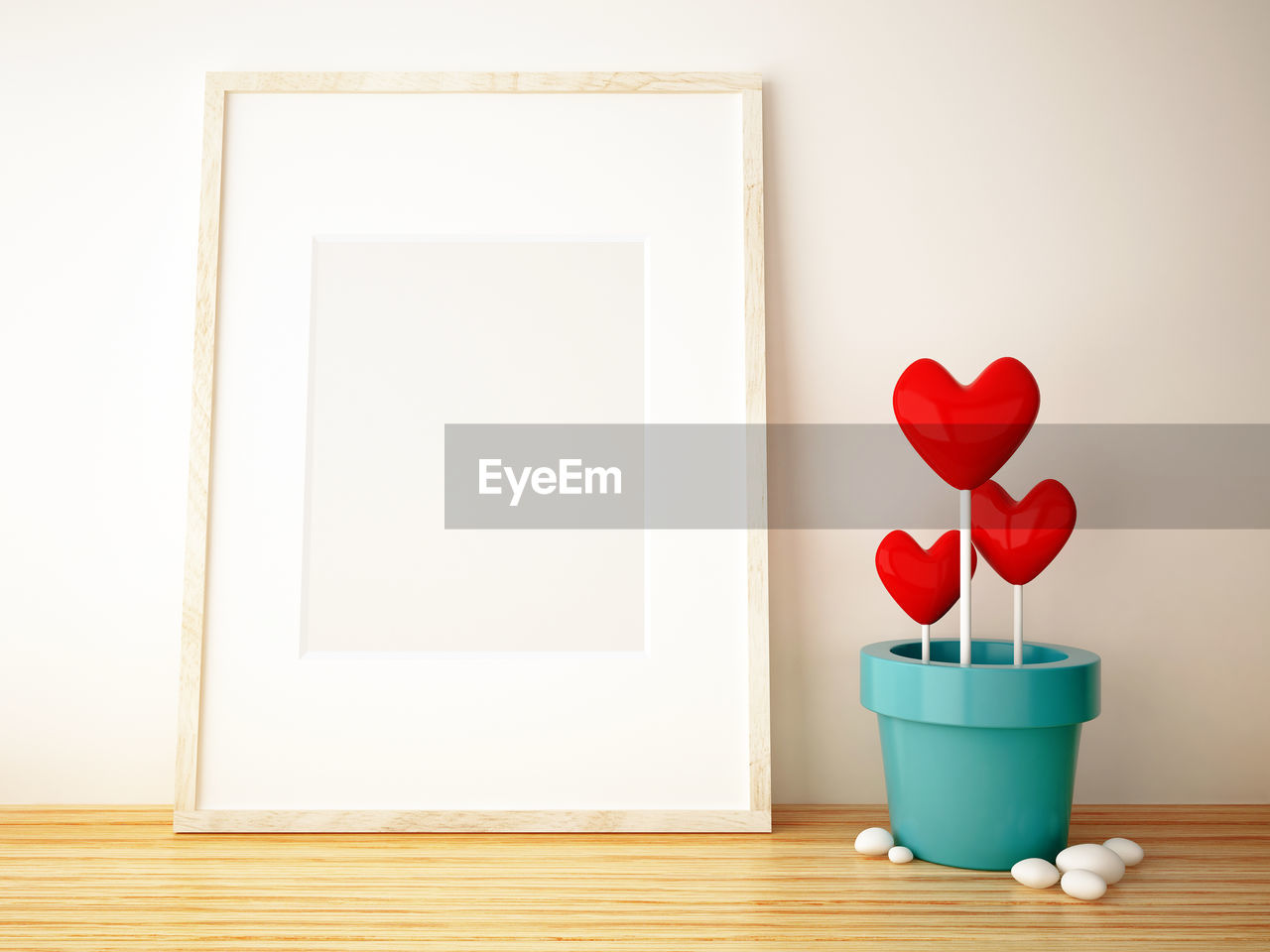 RED HEART SHAPE AND TABLE ON GLASS