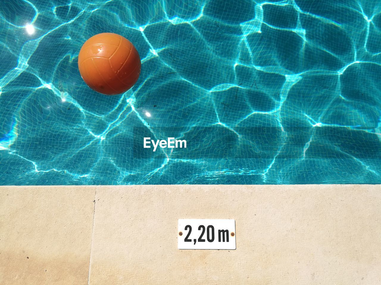 High angle view of ball in swimming pool