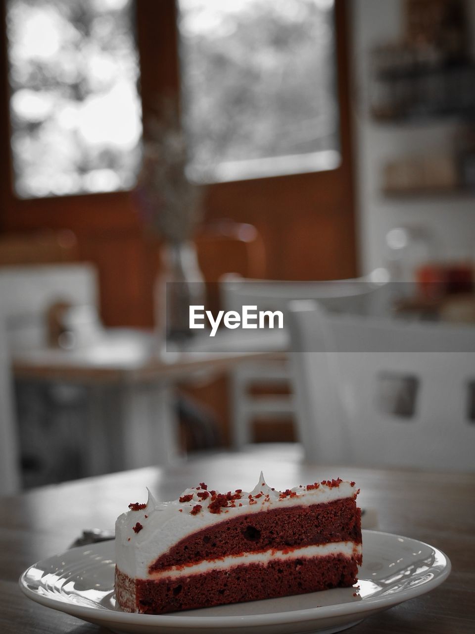 Close-up of dessert in plate on table