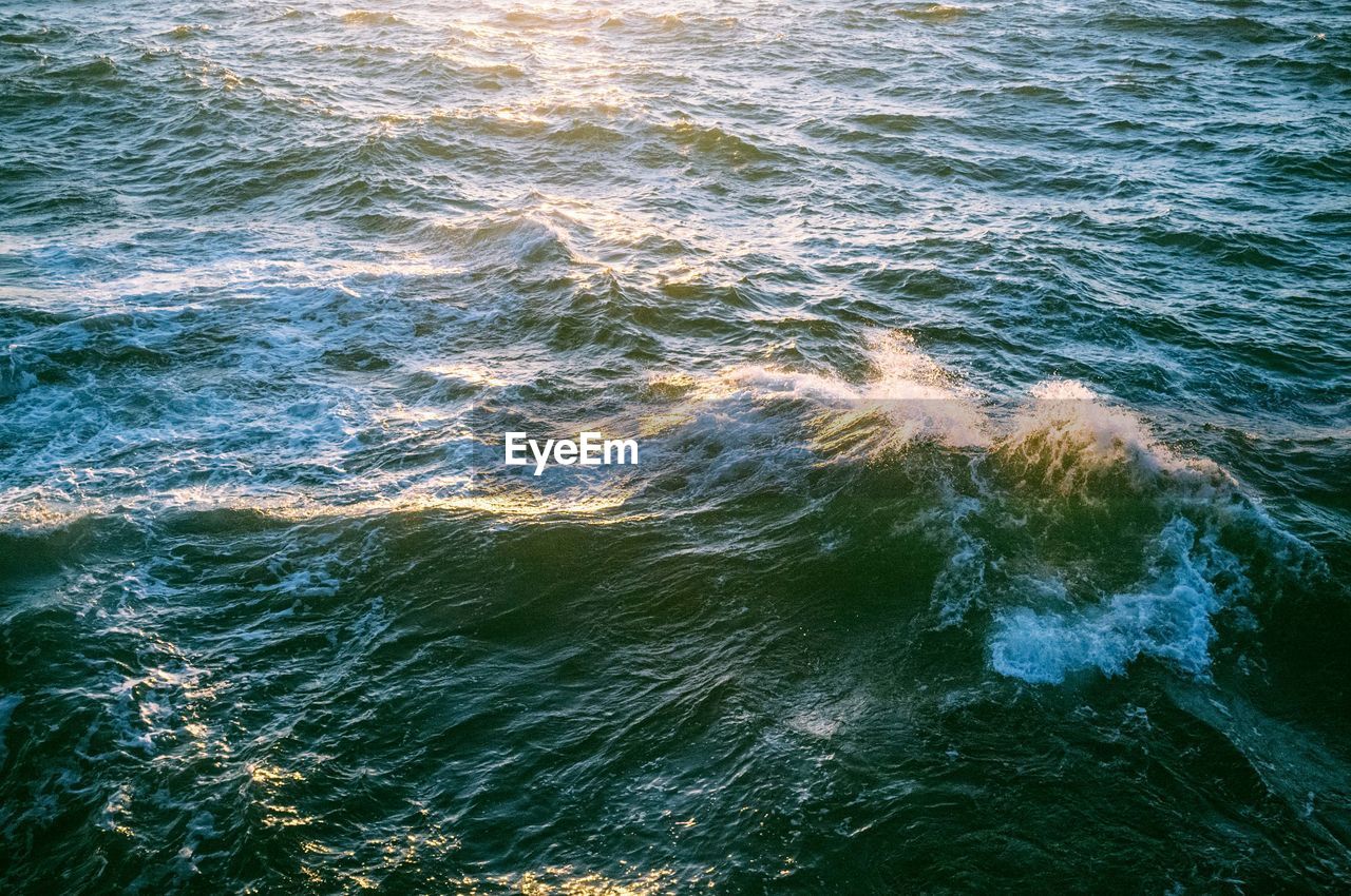 High angle view of wave in sea