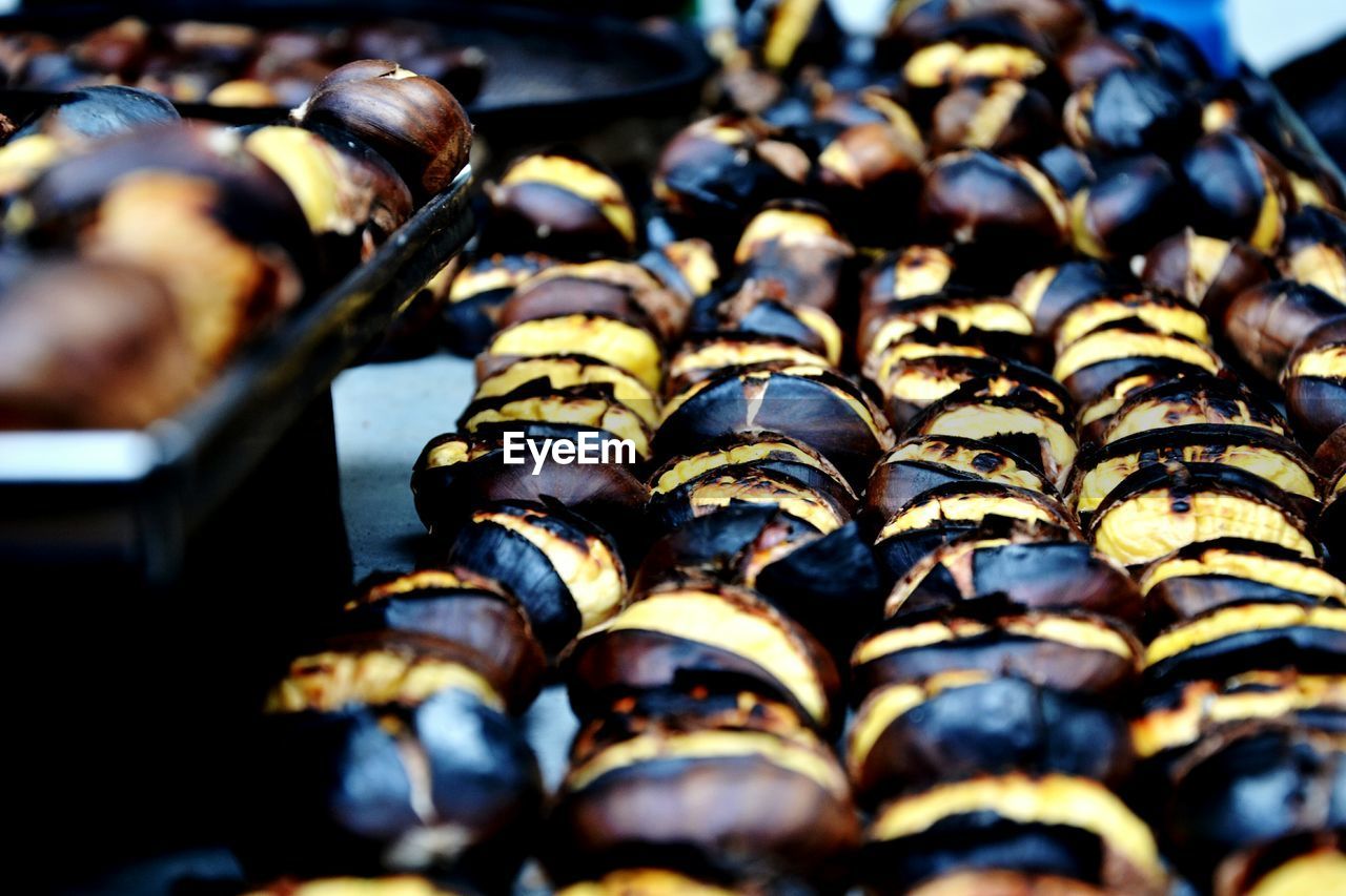 Chestnuts for sale in shot