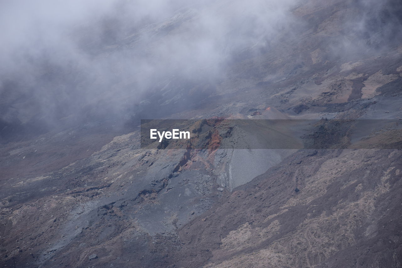 AERIAL VIEW OF VOLCANIC MOUNTAIN