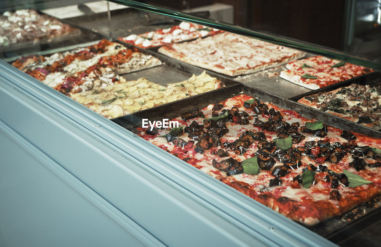 HIGH ANGLE VIEW OF FOOD FOR SALE