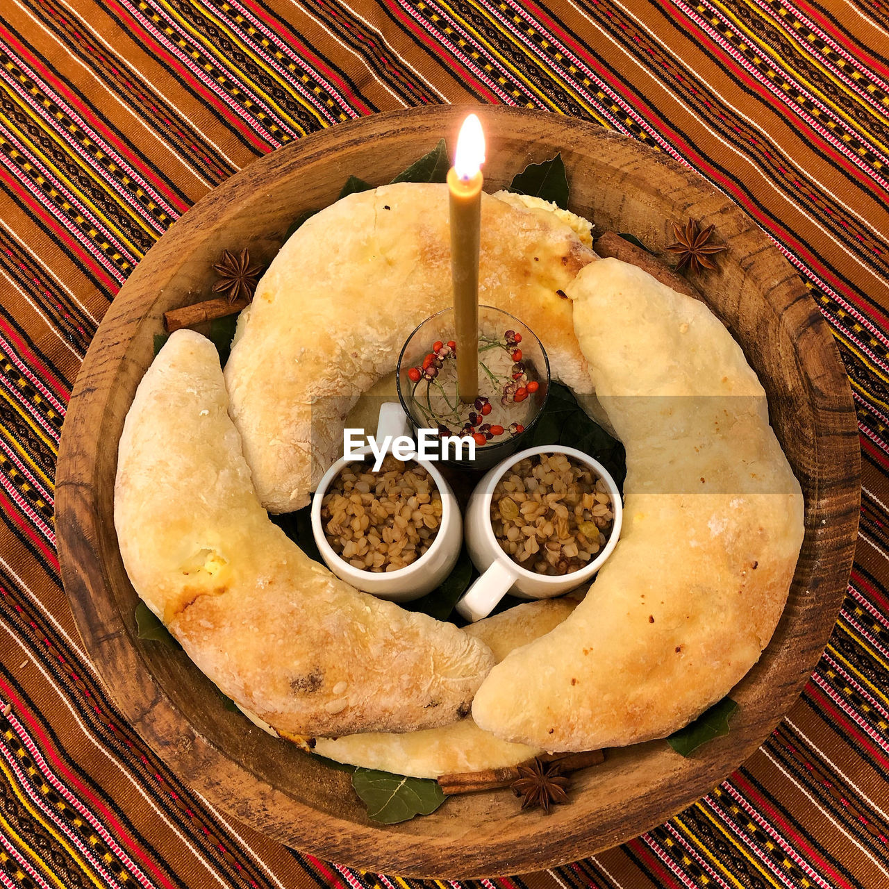 high angle view of food in plate on table