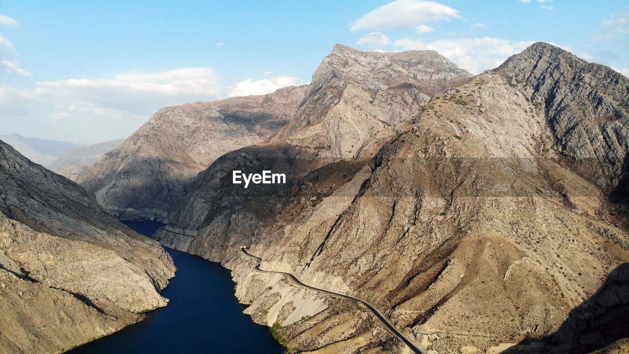 Scenic view of mountains against sky