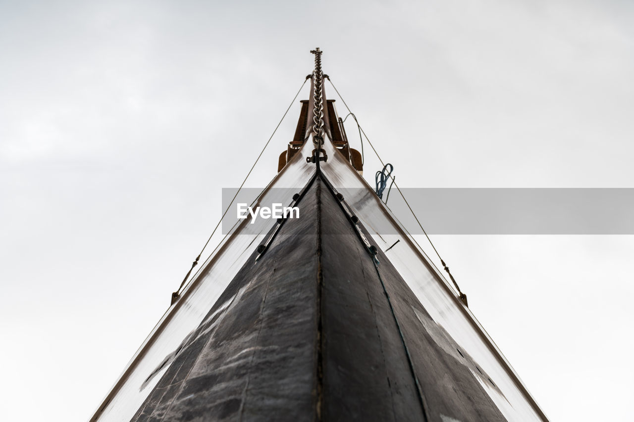 Low angle view of sailboat against sky
