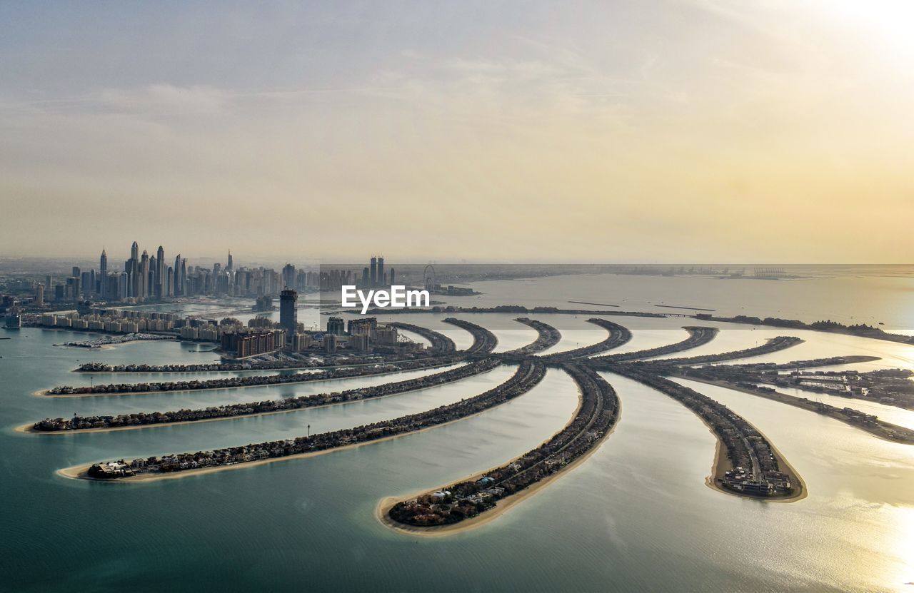 Helicopter view in palm juneirah dubai 