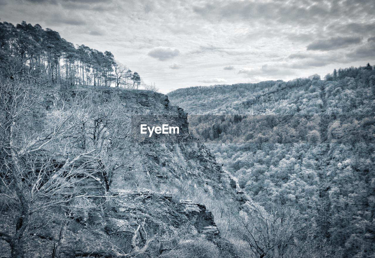 SCENIC VIEW OF MOUNTAINS AGAINST CLOUDY SKY