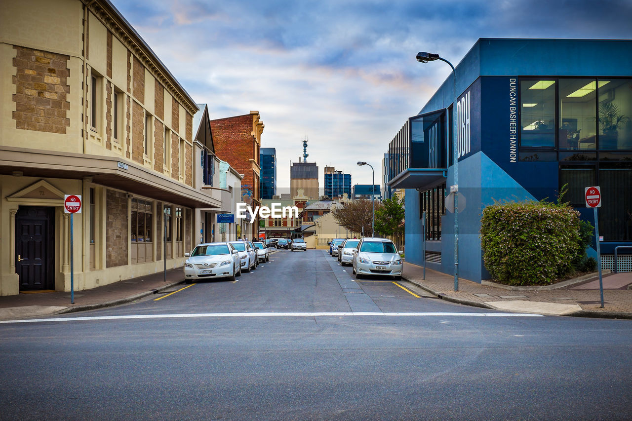 ROAD ALONG BUILDINGS