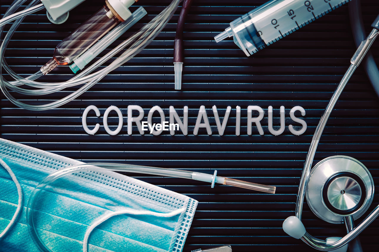 Coronavirus covid-19 medical still life concept background