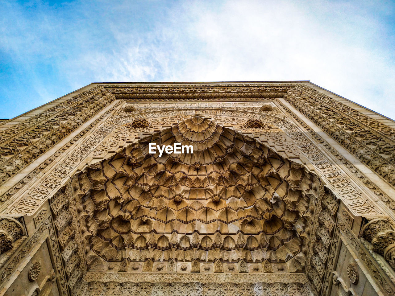 Low angle view of historic building against sky