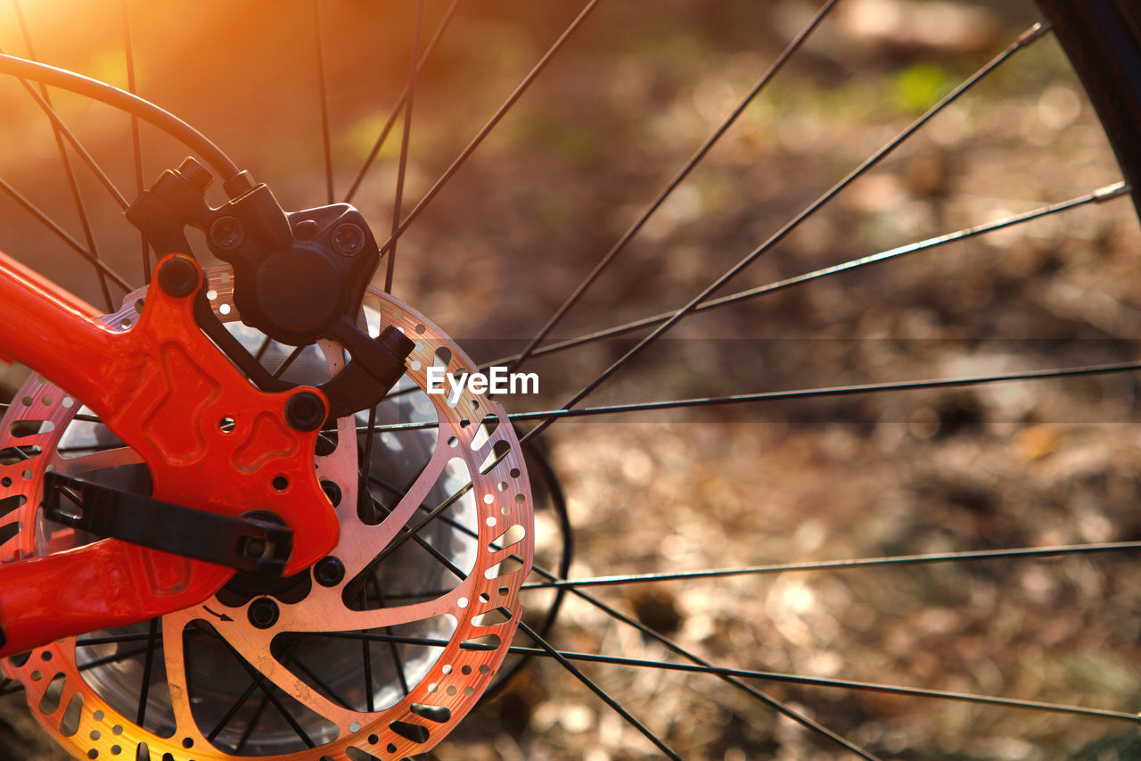 Close-up of bicycle wheel