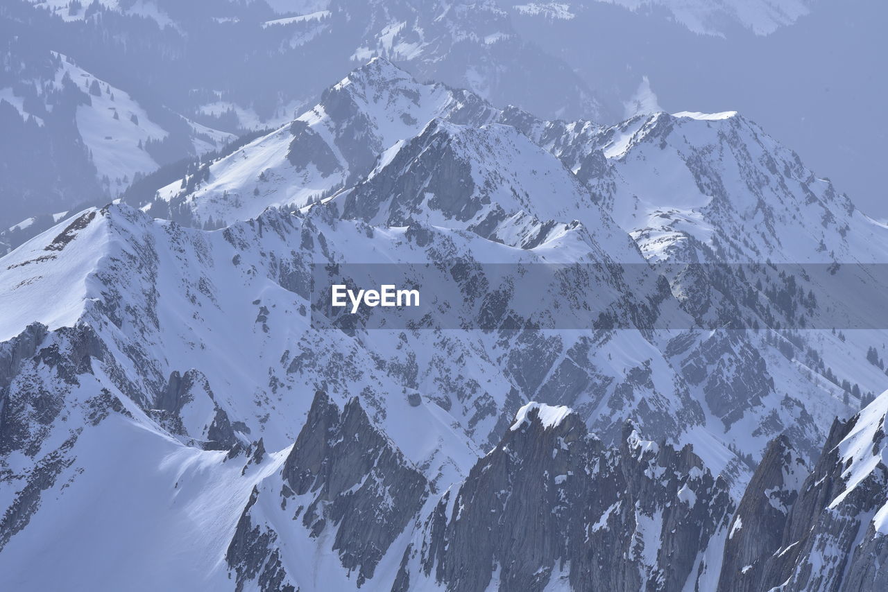 Snow covered mountain range