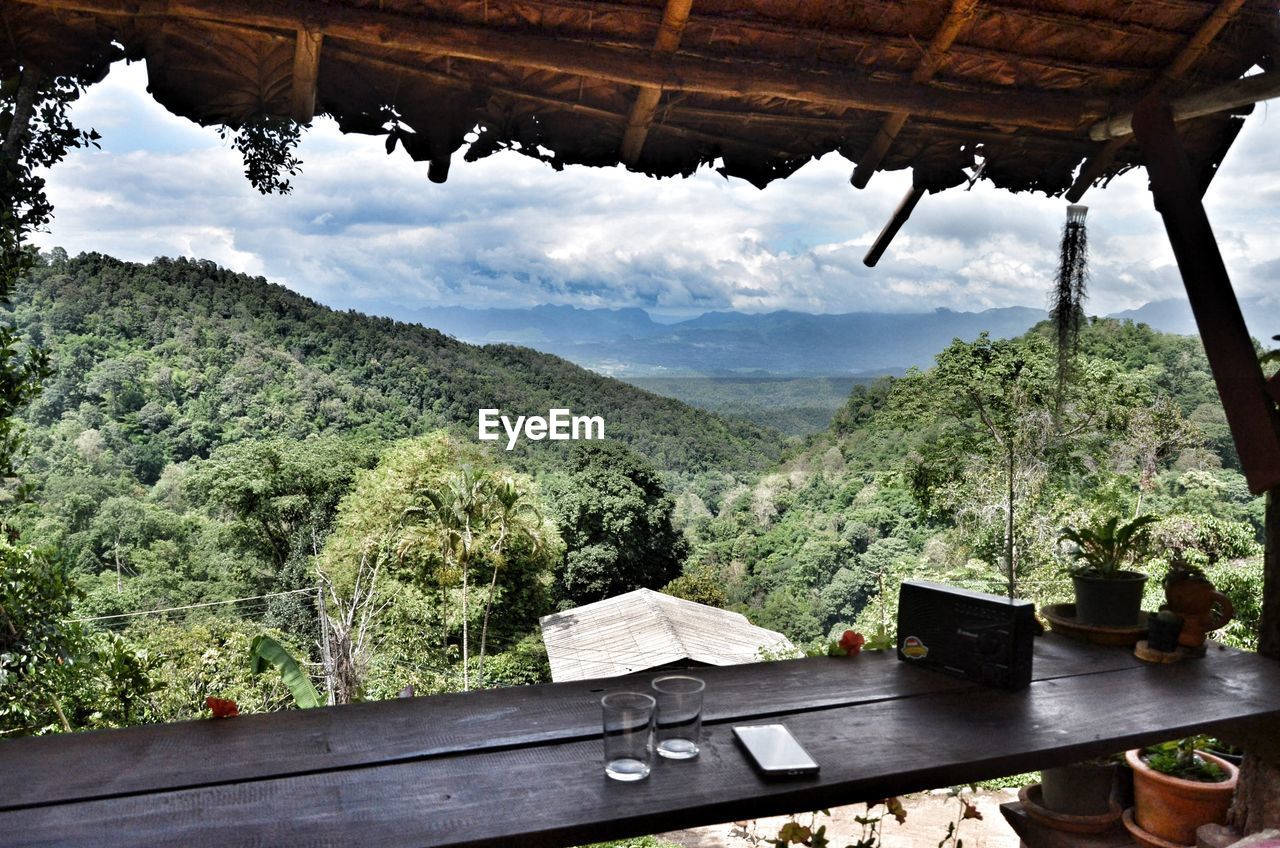 Scenic view of mountains against sky