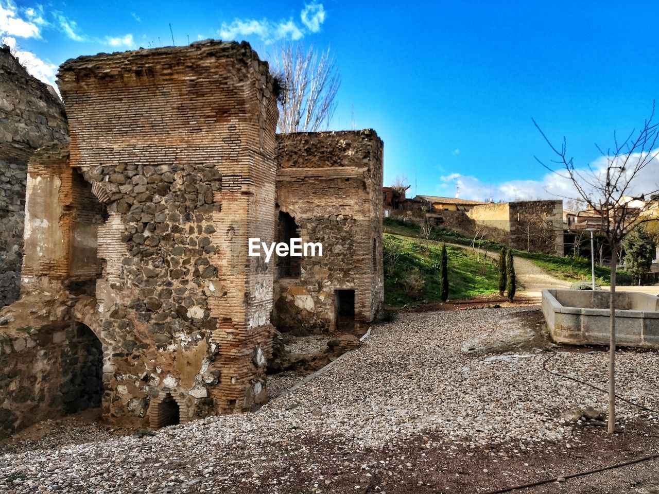 Old ruins against blue sky