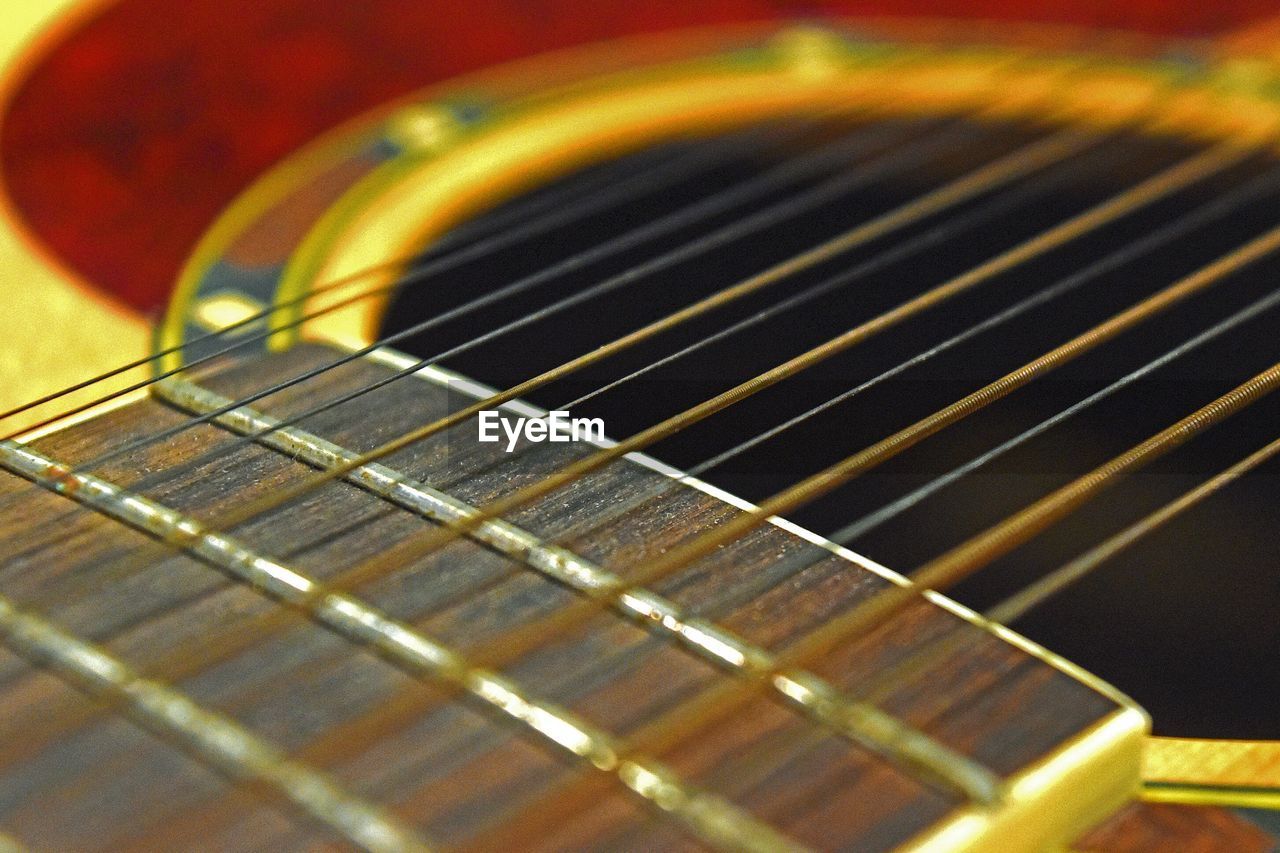 CLOSE-UP OF GUITAR IN THE BACKGROUND