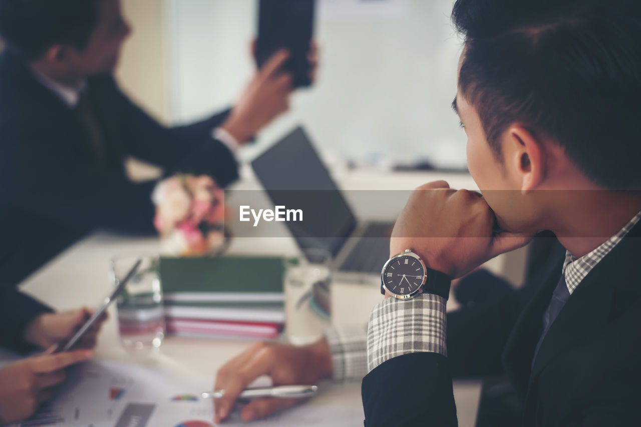 Close-up of thoughtful businessman in office