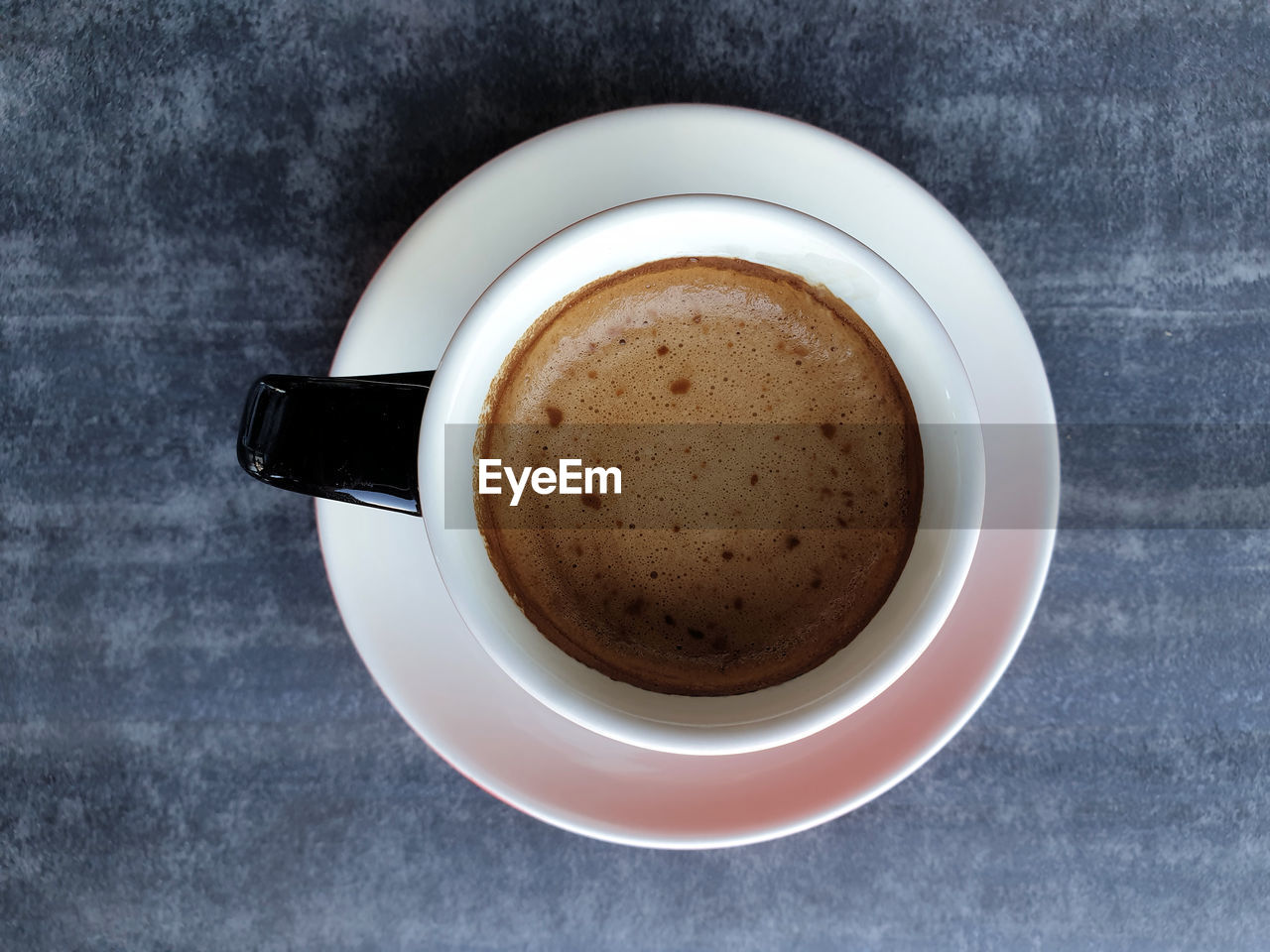 food and drink, coffee, drink, cup, mug, refreshment, coffee cup, crockery, hot drink, directly above, saucer, still life, table, indoors, freshness, no people, studio shot, high angle view, food, cappuccino, close-up, frothy drink, coffee break